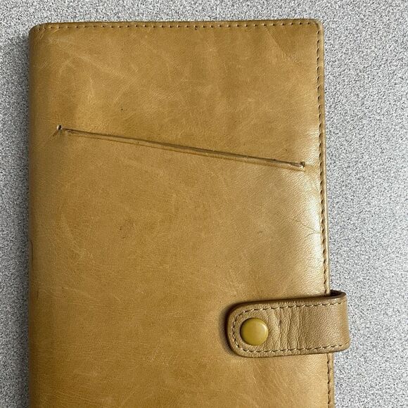 DeCoro Leather Wallet Tan Womens Embossed Snap Card Case Travel Organizer 9x4.75 - Picture 4 of 10